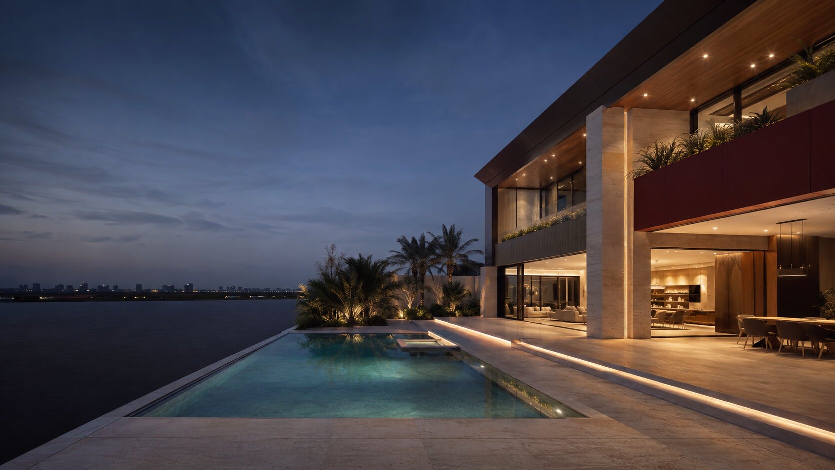 Contemporary villa with swimming pool in Dubai